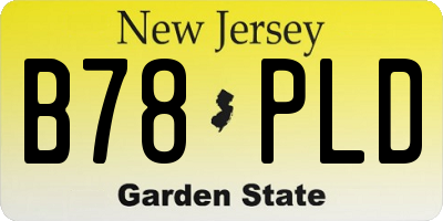 NJ license plate B78PLD