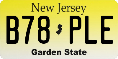 NJ license plate B78PLE