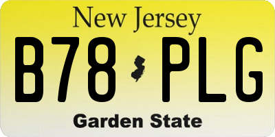 NJ license plate B78PLG