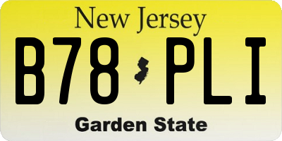 NJ license plate B78PLI