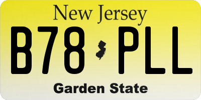 NJ license plate B78PLL