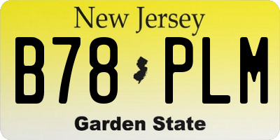 NJ license plate B78PLM