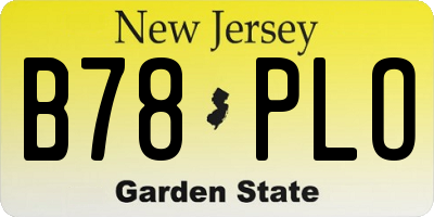 NJ license plate B78PLO