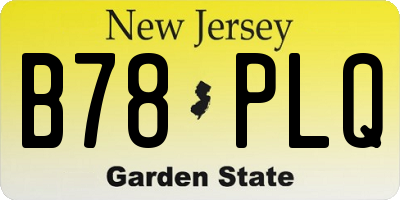 NJ license plate B78PLQ