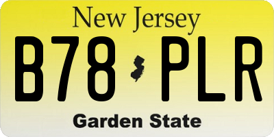 NJ license plate B78PLR
