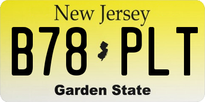 NJ license plate B78PLT