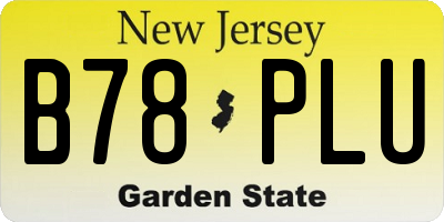 NJ license plate B78PLU
