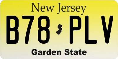 NJ license plate B78PLV