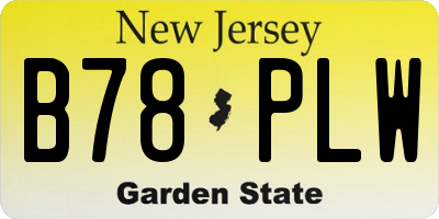 NJ license plate B78PLW