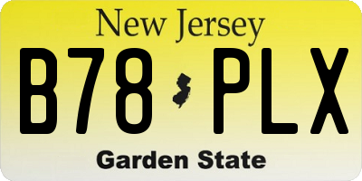 NJ license plate B78PLX