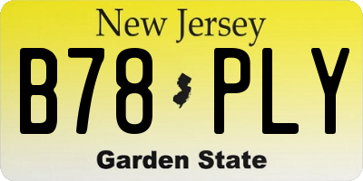 NJ license plate B78PLY