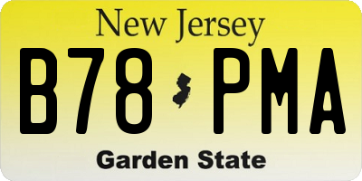 NJ license plate B78PMA