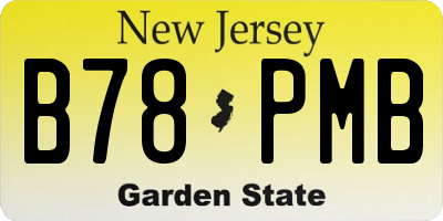 NJ license plate B78PMB