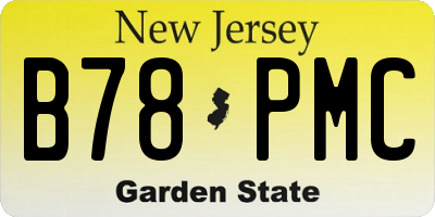 NJ license plate B78PMC