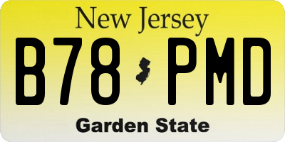 NJ license plate B78PMD
