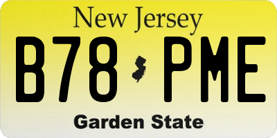 NJ license plate B78PME
