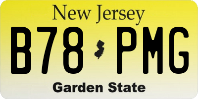 NJ license plate B78PMG