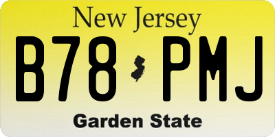 NJ license plate B78PMJ