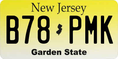 NJ license plate B78PMK