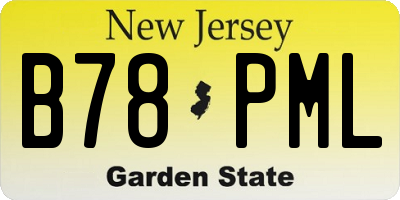 NJ license plate B78PML