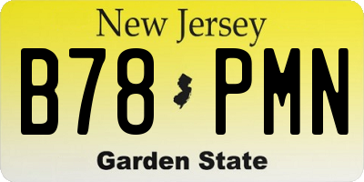 NJ license plate B78PMN