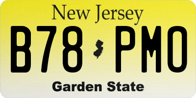 NJ license plate B78PMO