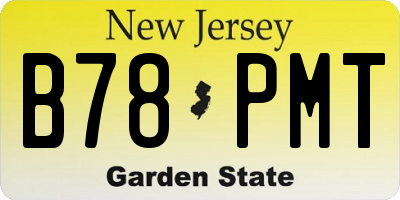 NJ license plate B78PMT