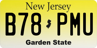 NJ license plate B78PMU