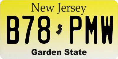 NJ license plate B78PMW