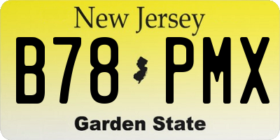 NJ license plate B78PMX