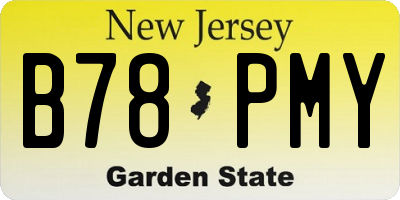 NJ license plate B78PMY