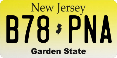 NJ license plate B78PNA