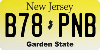 NJ license plate B78PNB