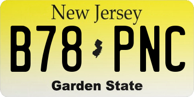 NJ license plate B78PNC