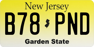NJ license plate B78PND