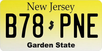 NJ license plate B78PNE