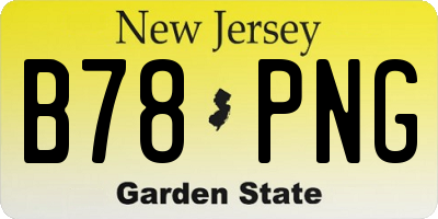 NJ license plate B78PNG