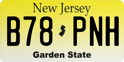 NJ license plate B78PNH