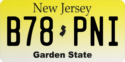 NJ license plate B78PNI