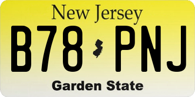 NJ license plate B78PNJ