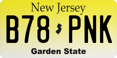 NJ license plate B78PNK