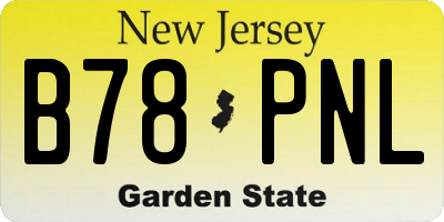 NJ license plate B78PNL
