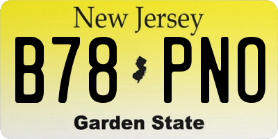 NJ license plate B78PNO