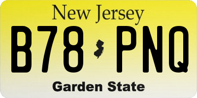 NJ license plate B78PNQ