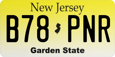 NJ license plate B78PNR