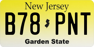 NJ license plate B78PNT