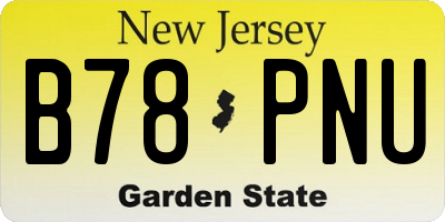 NJ license plate B78PNU