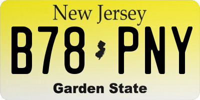 NJ license plate B78PNY