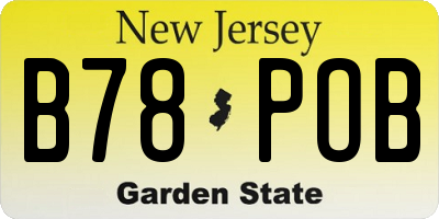 NJ license plate B78POB