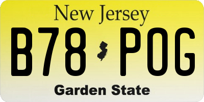 NJ license plate B78POG
